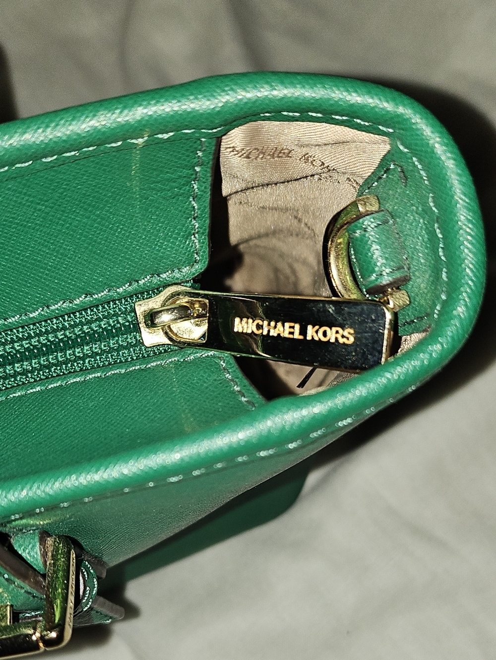Michael Kors Emerald Green Saffiano Leather Mini Tote - Picture 10 of 16